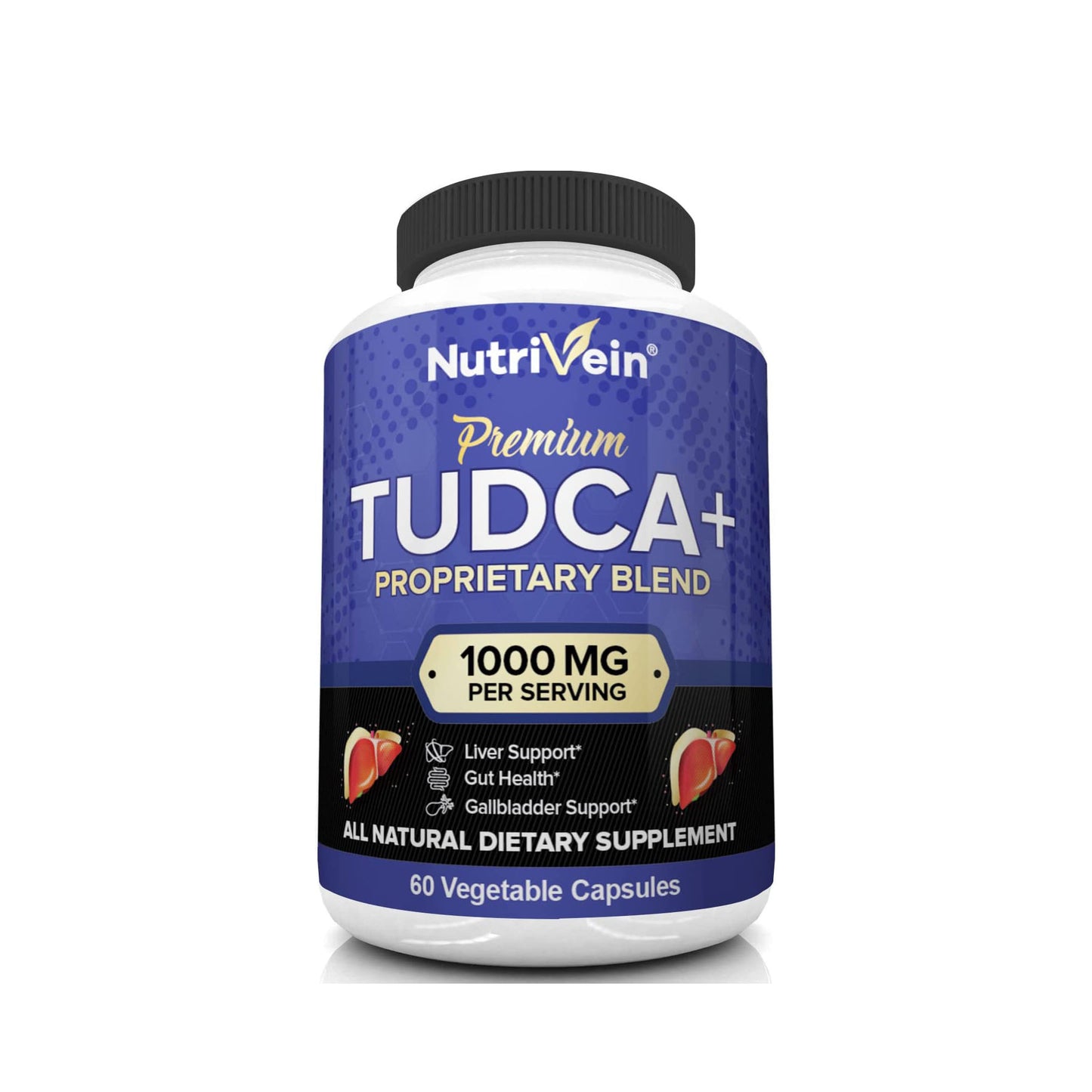 Nutrivein TUDCA Liver Support 1000mg - Desintoxicación y Limpieza del Hígado - 60 Cápsulas