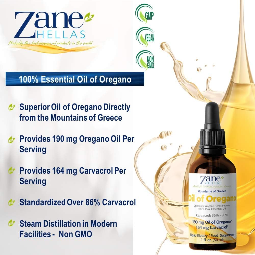 ZANE HELLAS - Oregano Oil 90% Carvacrol 30ml