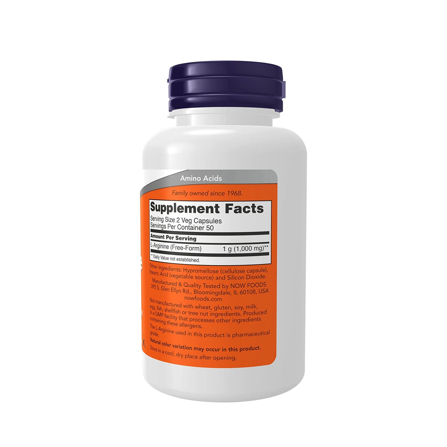 NOW L-Arginine 500mg - 100 Cápsulas