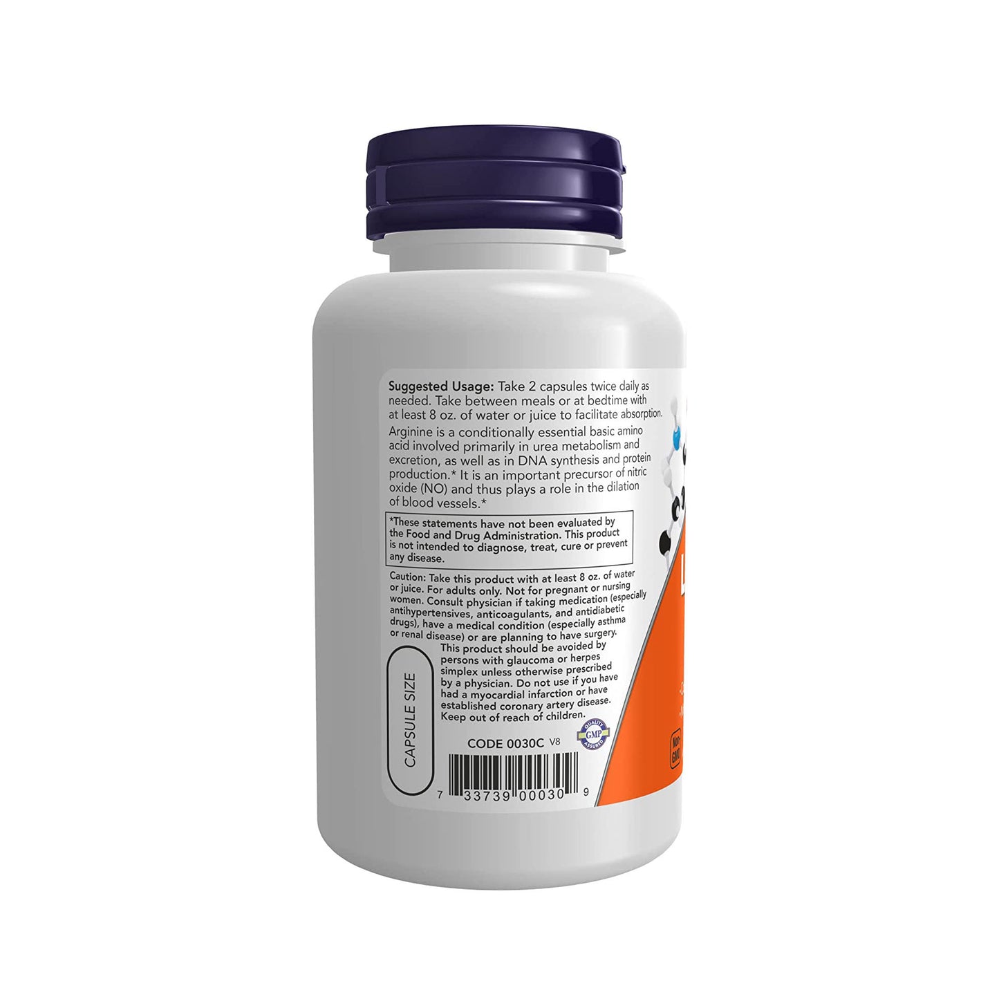 NOW L-Arginine 500mg - 100 Cápsulas