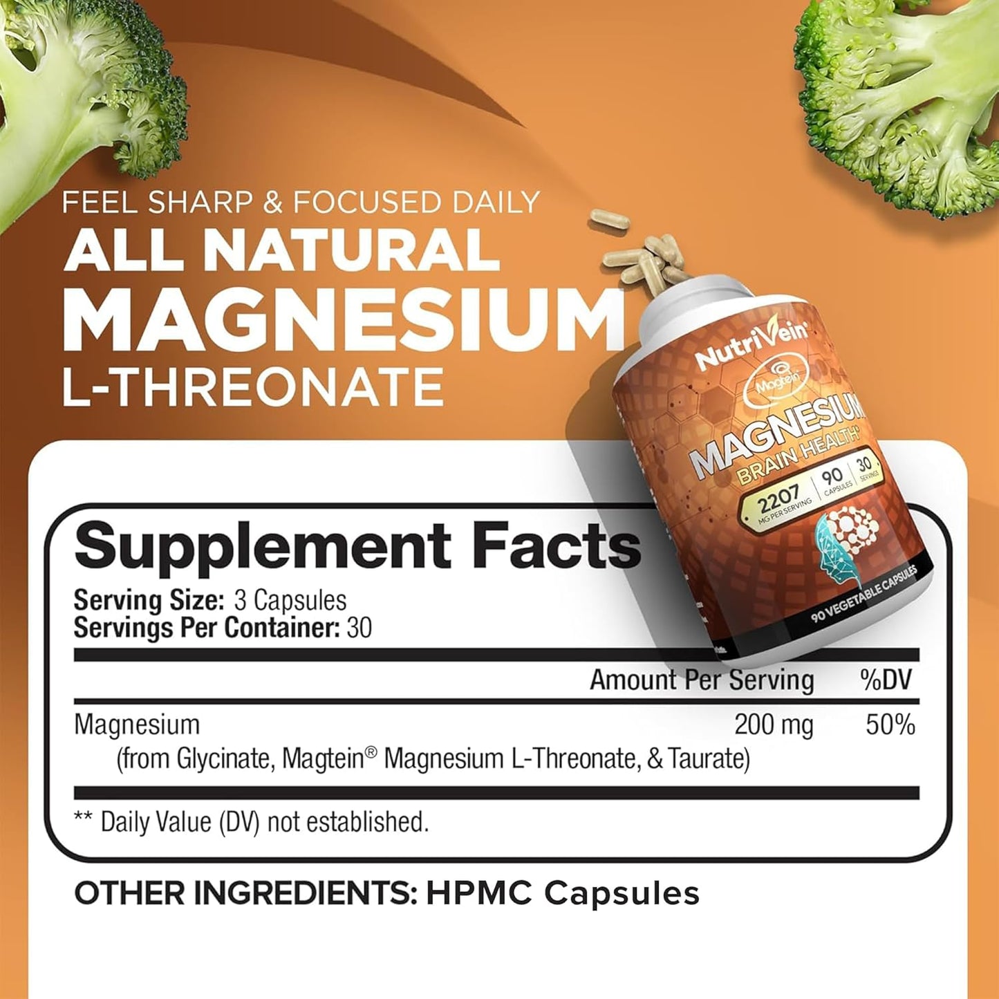 Nutrivein Magnesium L-Threonate - 90 Cápsulas