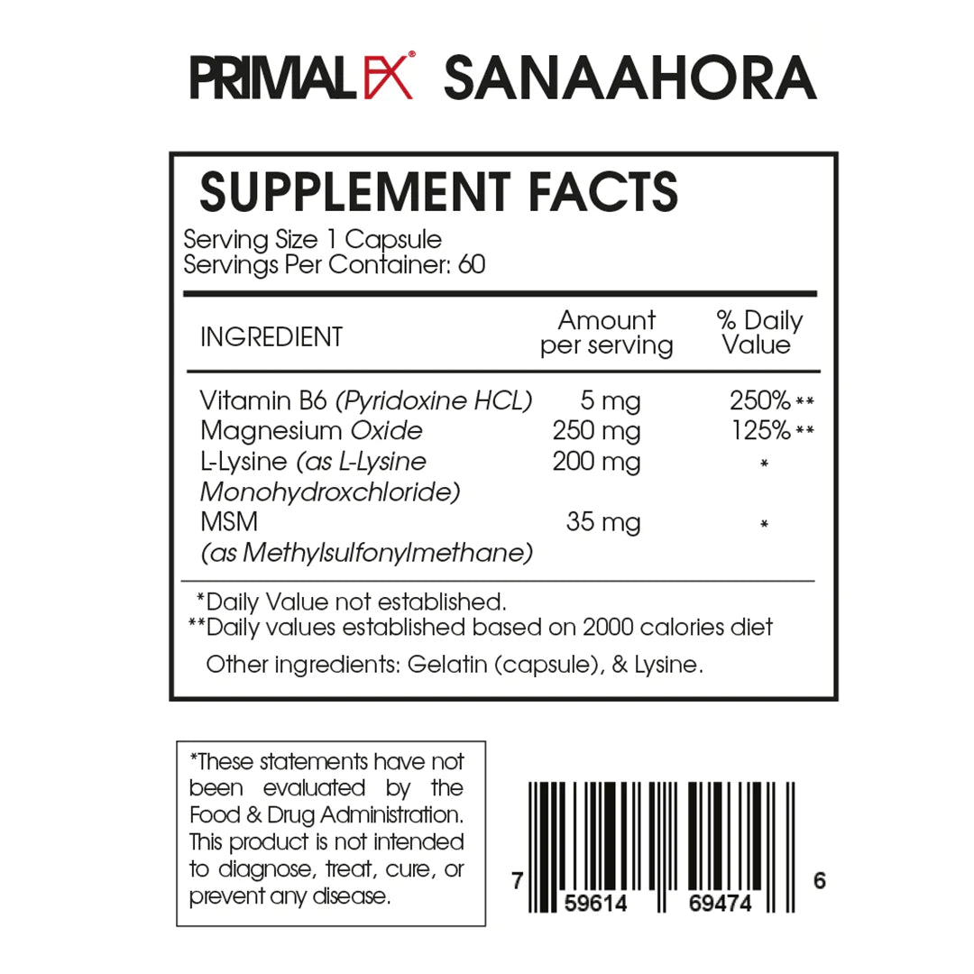 PRIMAL FX - MAGNESIUM + LYSINE M6