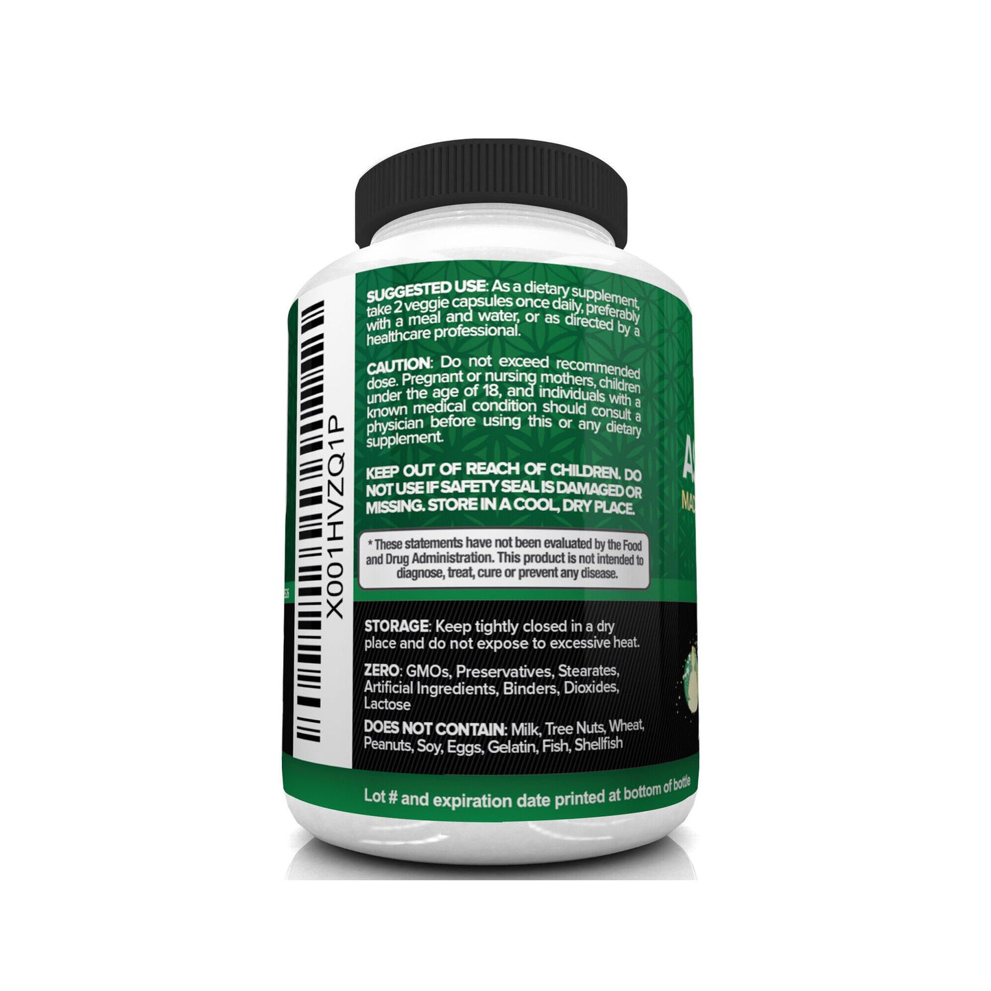 Nutrivein Organic Ashwagandha 1600mg - 120 Cápsulas