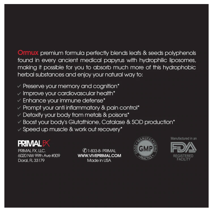 PRIMAL FX - ORMUX (120gr / 40 servicios)