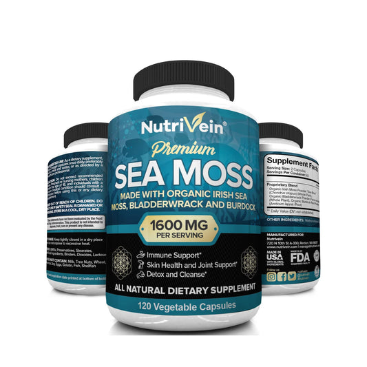 Nutrivein Organic Sea Moss 1600mg - 120 Cápsulas