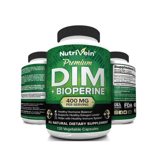 Nutrivein DIM 400mg Diindolylmethane + Bioperine - 120 Cápsulas