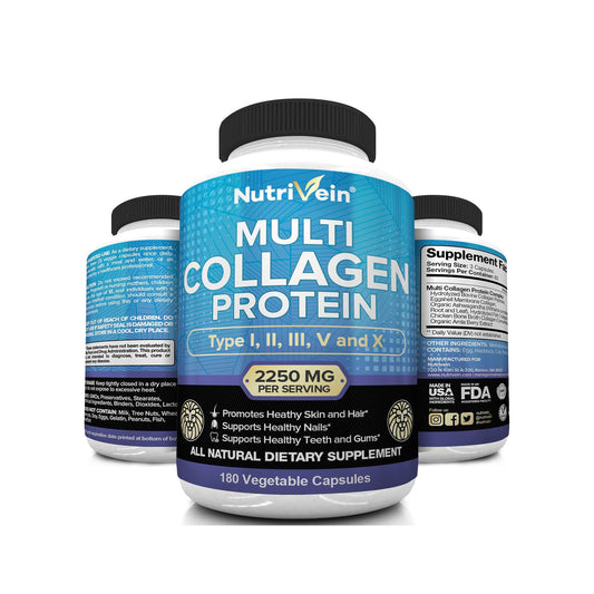 Nutrivein Multi Collagen Protein 2250mg - 180 Cápsulas