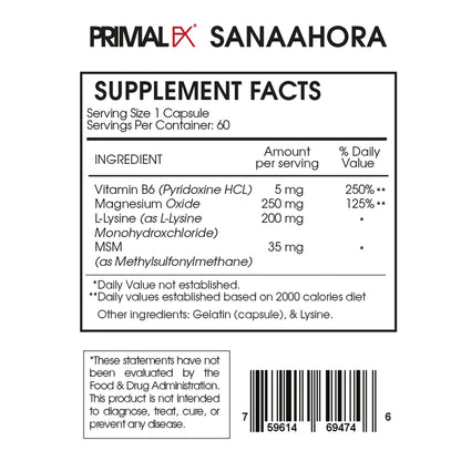 PRIMAL FX - MAGNESIUM + LYSINE M6