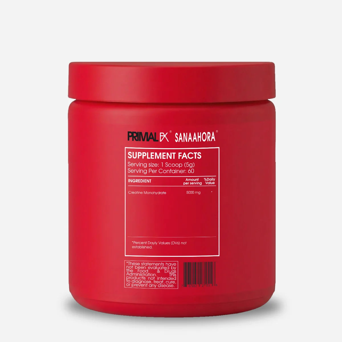 Creatina Primal FX Sports - información nutricional