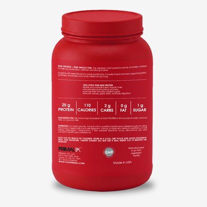 Egg Protein Primal FX Sports chocolate - informacion nutricional