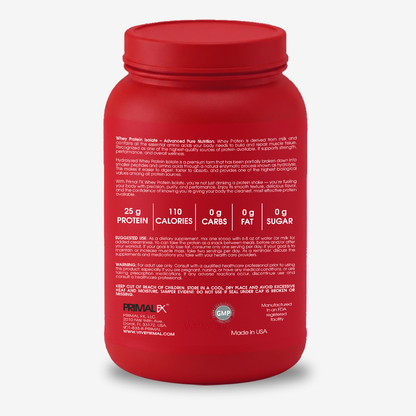 Isolate + Hydrolyzed Whey Primal FX Sports chocolate - informacion nutricional
