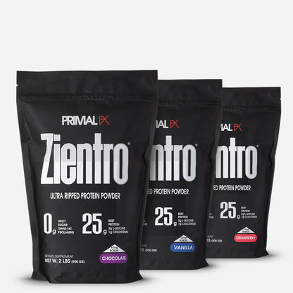Zientro de Primal FX - los tres sabores disponibles