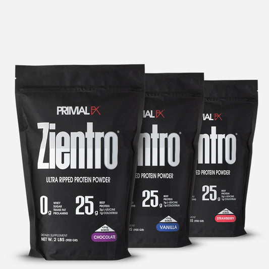 Zientro de Primal FX - los tres sabores disponibles