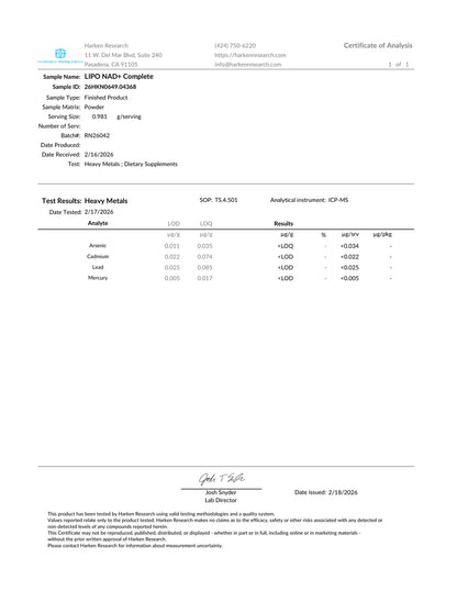 RENUE BY SCIENCE - NAD+ COMPLETE (120 Cápsulas / 60 Servicios)