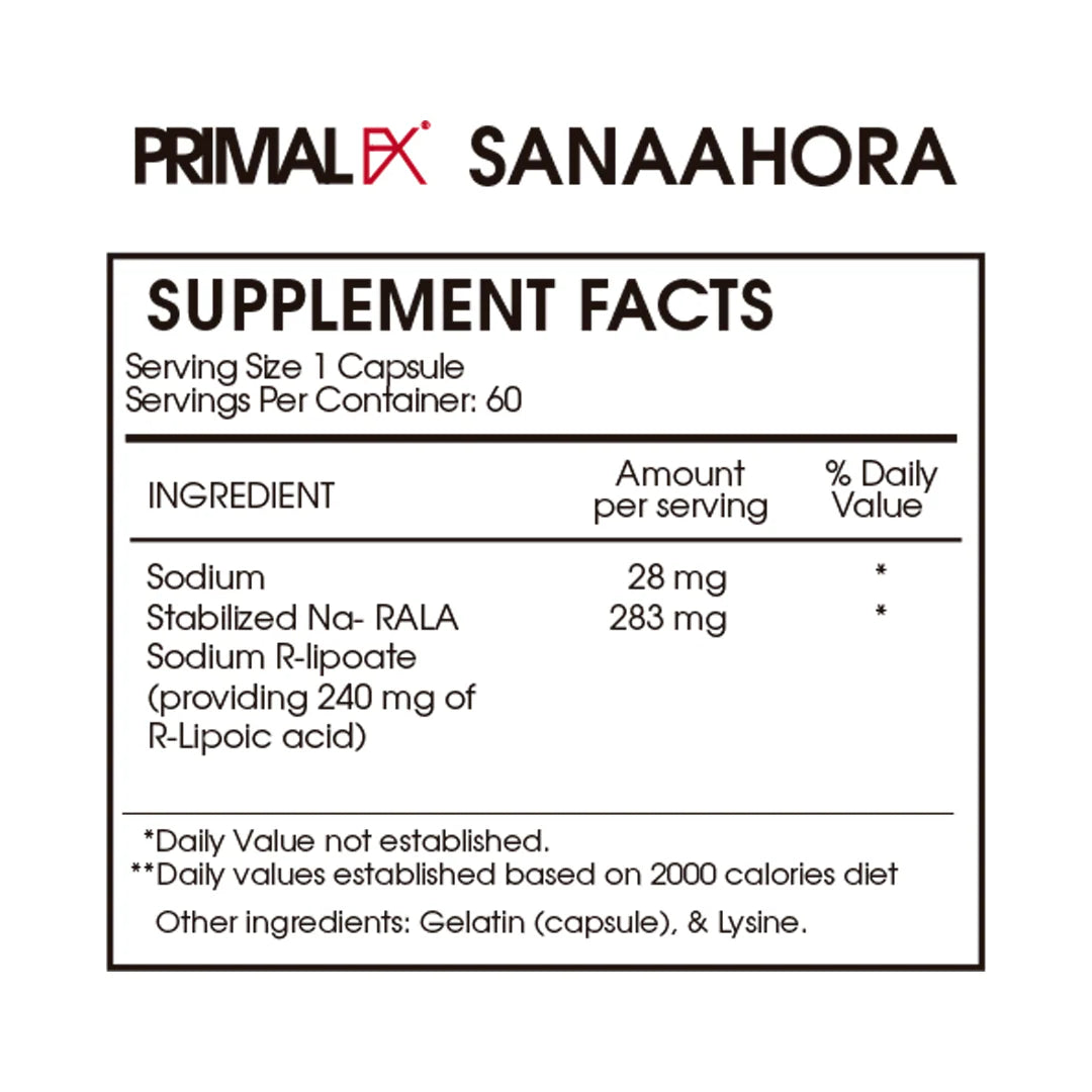 PRIMAL FX - R-LIPOIC +ACID