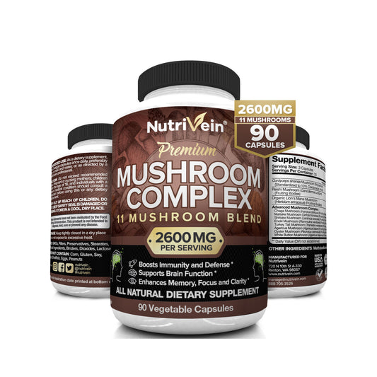 Nutrivein Mushroom Complex 2600mg (11 Mushrooms) - 90 Cápsulas