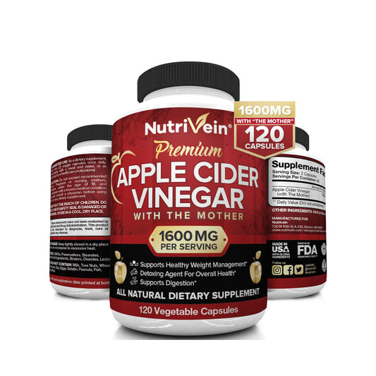 Nutrivein Apple Cider Vinegar with the Mother 1600mg - 120 Cápsulas