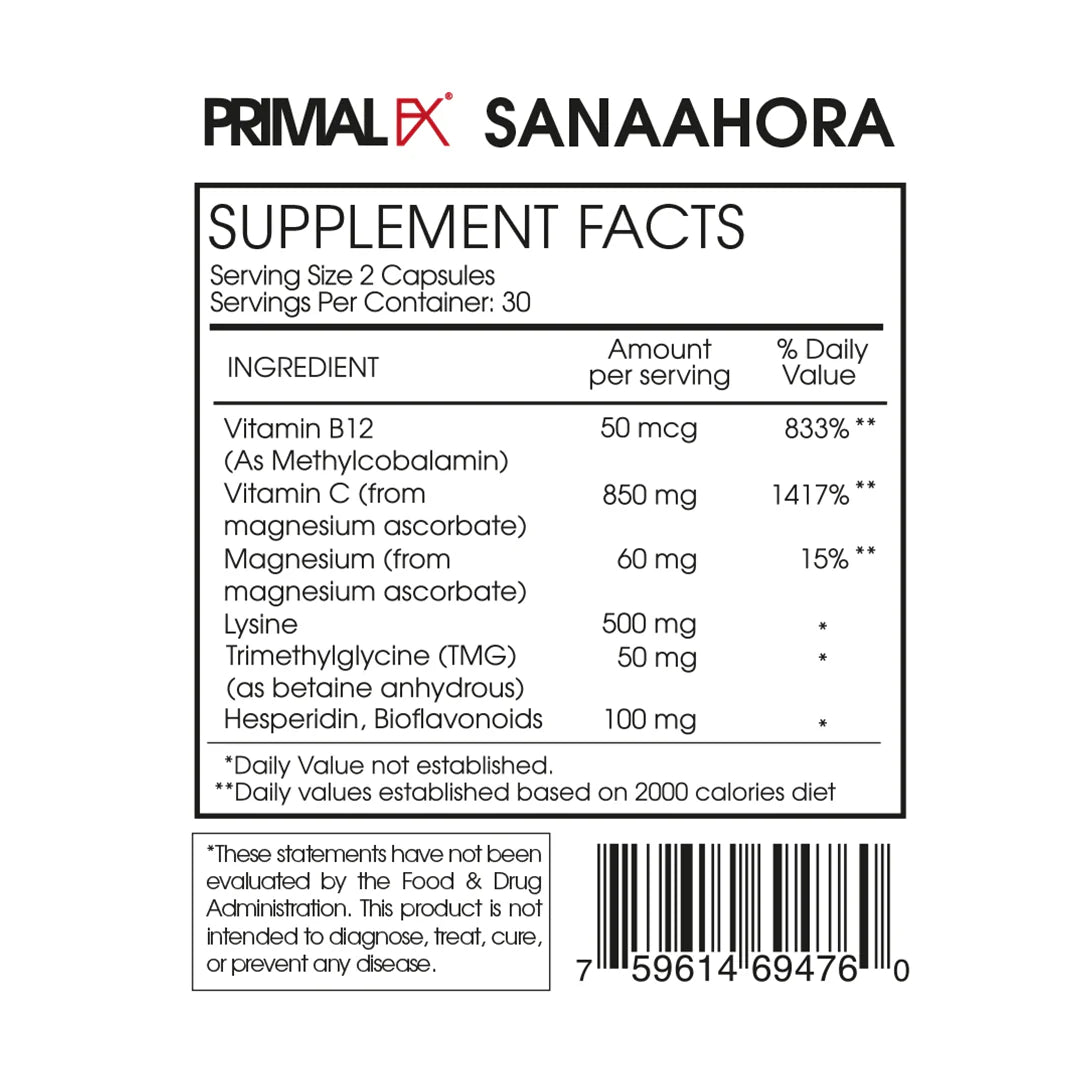 PRIMAL FX - VITAMIN C + ACTIVE B