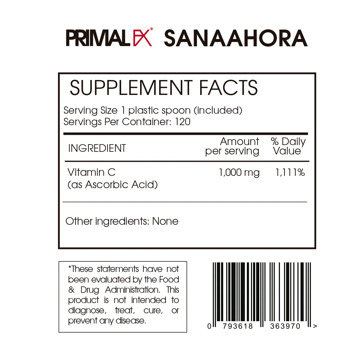 PRIMAL FX - VIT C en POLVO