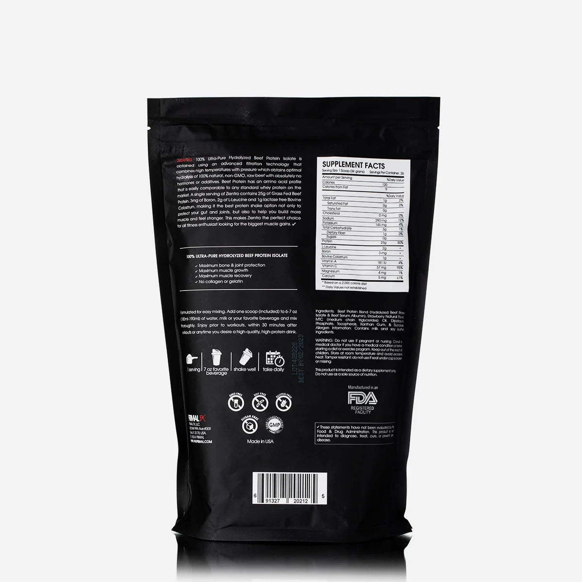 Zientro Primal FX sabor frutilla - envase de 944 g